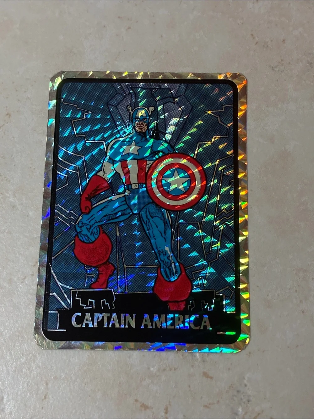 Vintage Captain America Prism Vending Machine Sticker